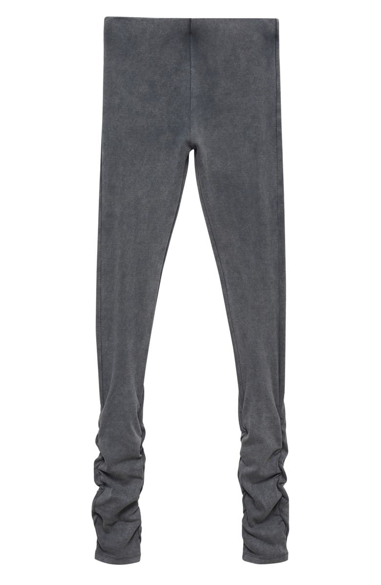 MANGO Ruched Stretch Cotton Leggings, Alternate, color, 