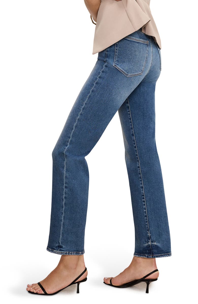 Good American Good Boy High Waist Ankle Straight Leg Jeans, Alternate, color, Indigo871