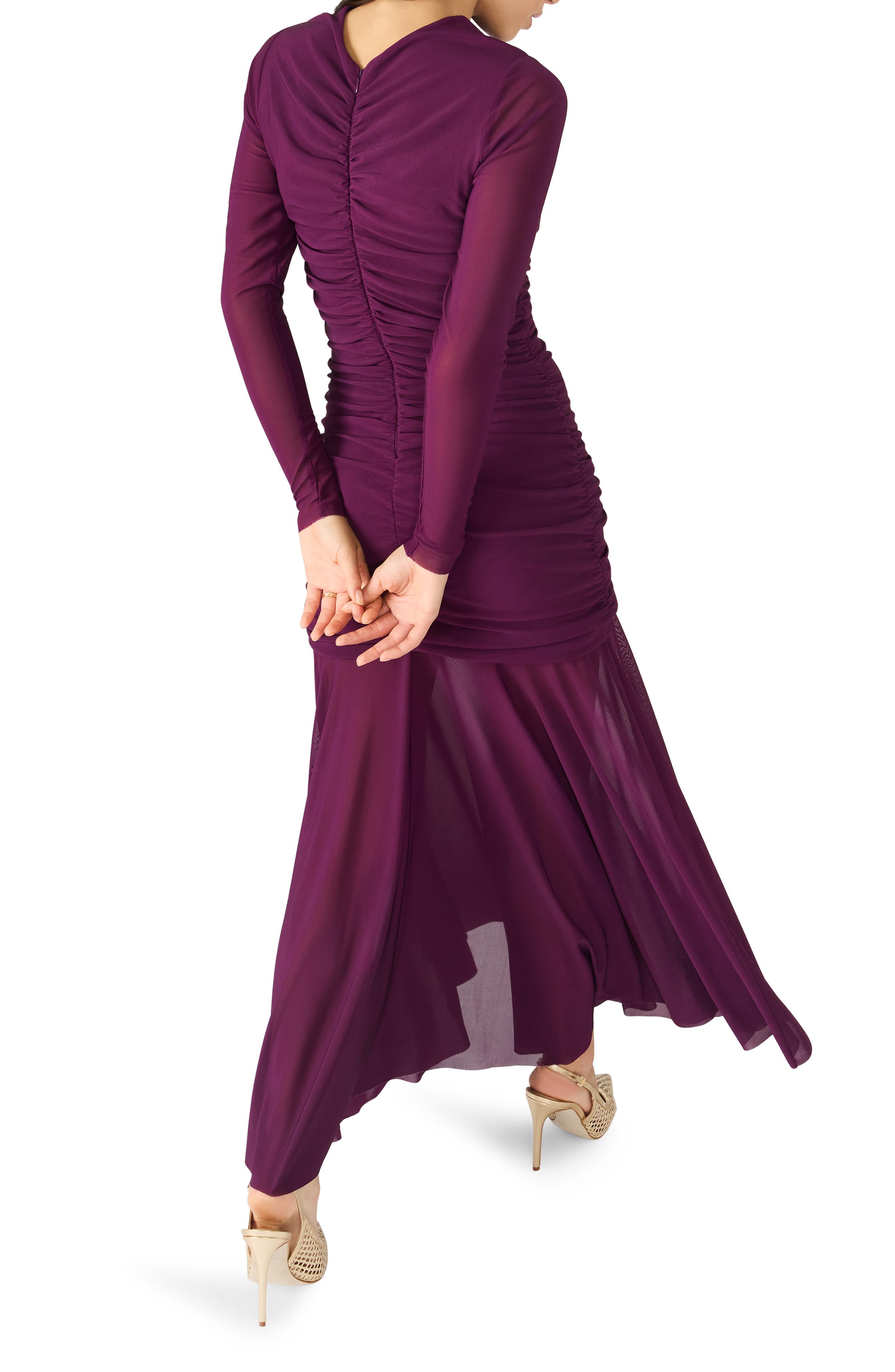 Kiara Ruched Long Sleeve Maxi Dress - image 2