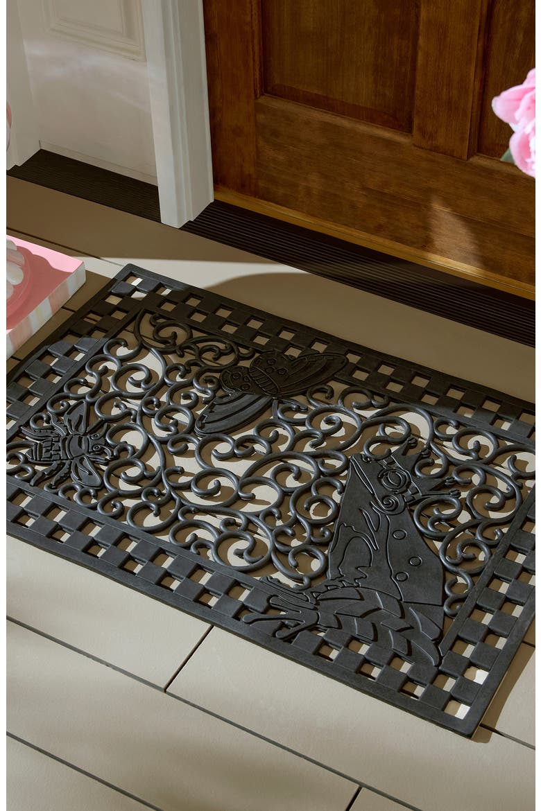 Frog Rubber Entrance Mat, Alternate, color, BLACK