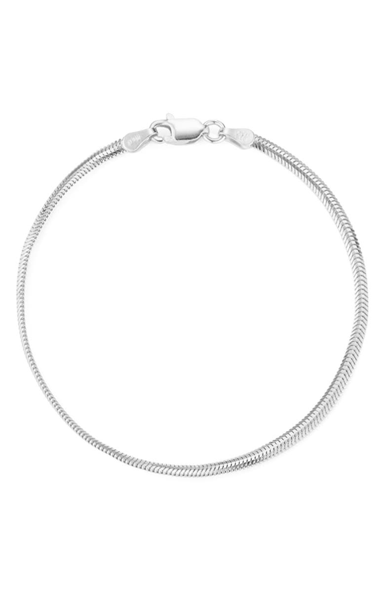 GLAZE JEWELRY Snake Chain Bracelet, Main, color, Silver