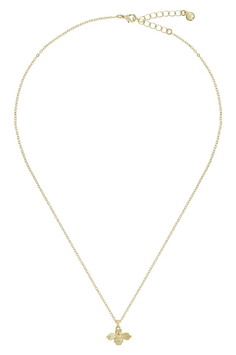 Bellema Bumblebee Pendant Necklace, Alternate, color, BRUSHED GOLD TONE