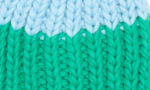 Vince Camuto Two-tone Pompom Beanie In Green