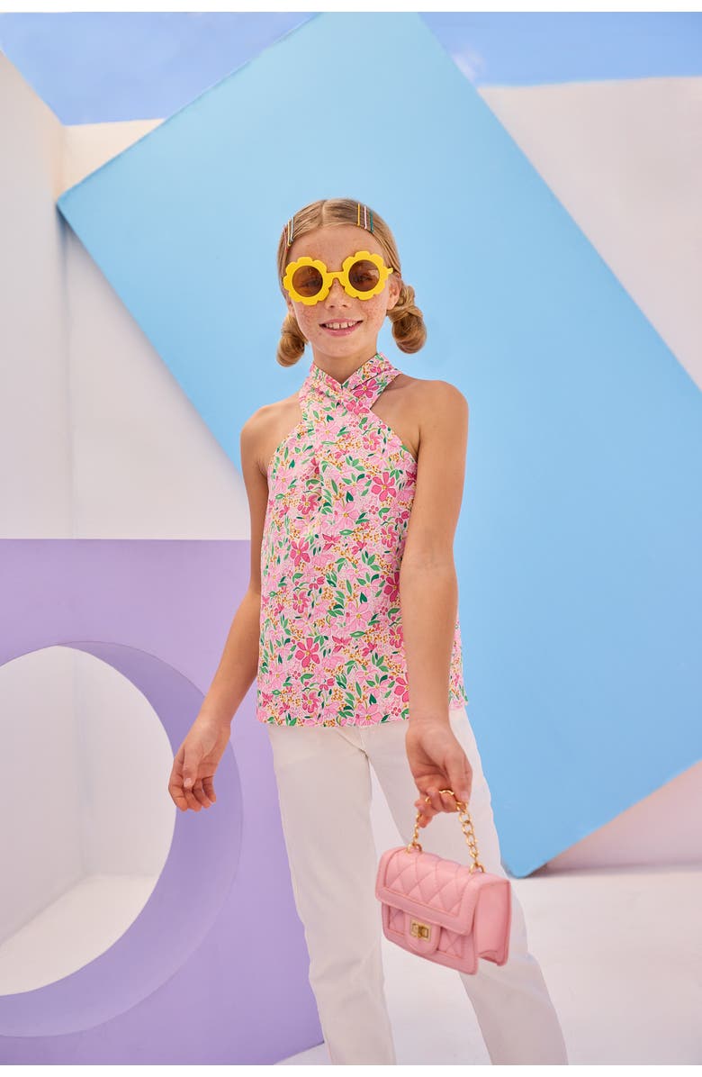 BISBY Kids' Floral Scarf Top, Alternate, color, 