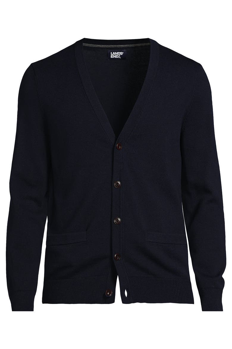 Fine Gauge Cotton Cardigan, Alternate, color, Radiant Navy