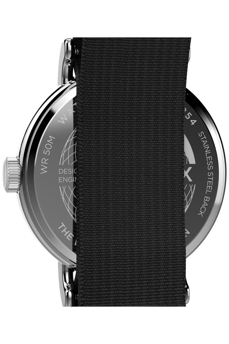 Weekender Canvas Strap Watch, 37mm, Alternate, color, BLACK
