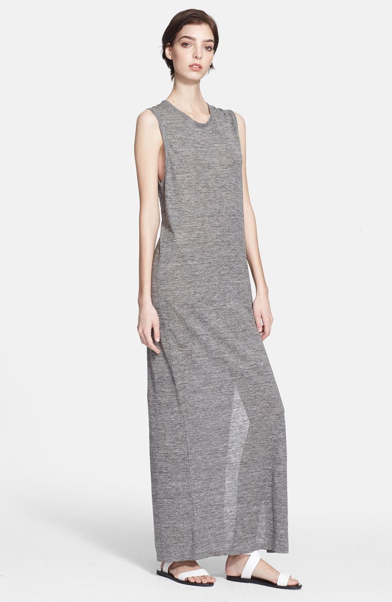 alexanderwang.t T by Alexander Wang Heathered Linen Jersey Maxi Dress, Main, color, 
