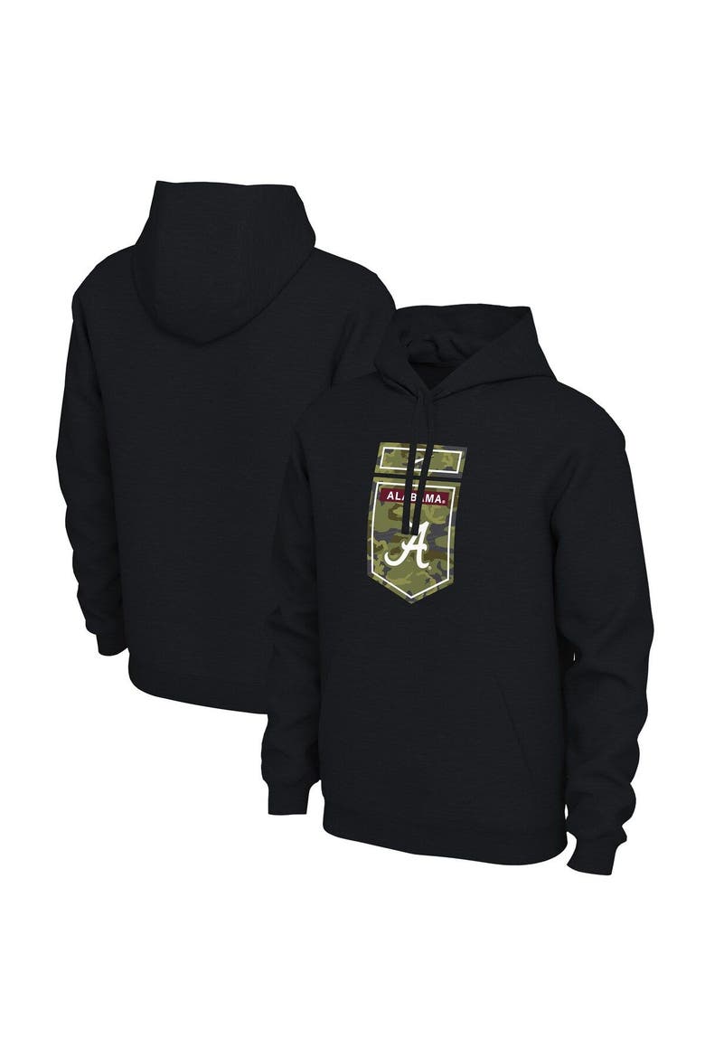 Men's Nike Black Alabama Crimson Tide Veterans Camo Pullover Hoodie, Main, color, Black