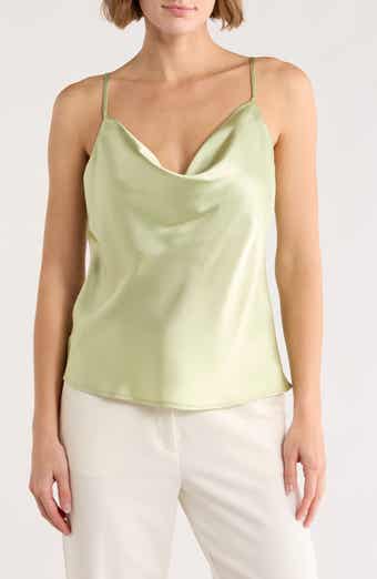 matty m. Cowl Neck Satin Camisole
