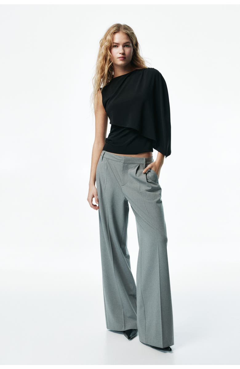 H&M Cape-detail Top, Alternate, color, Black