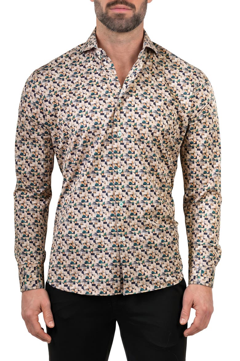 Einstein Contemporary Fit Button-Up Shirt, Main, color, BLUE
