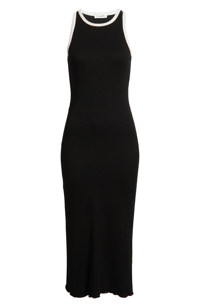 Loveappella Racer Tank Midi Dress, Alternate, color, Black