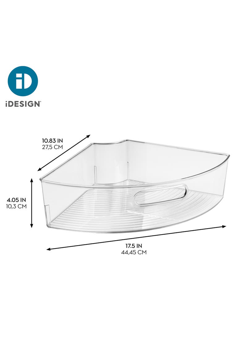 Lazy Susan 1/4 Wedge Bin with Handle, Set of 4, Clear, Made in USA, Alternate, color, Clear