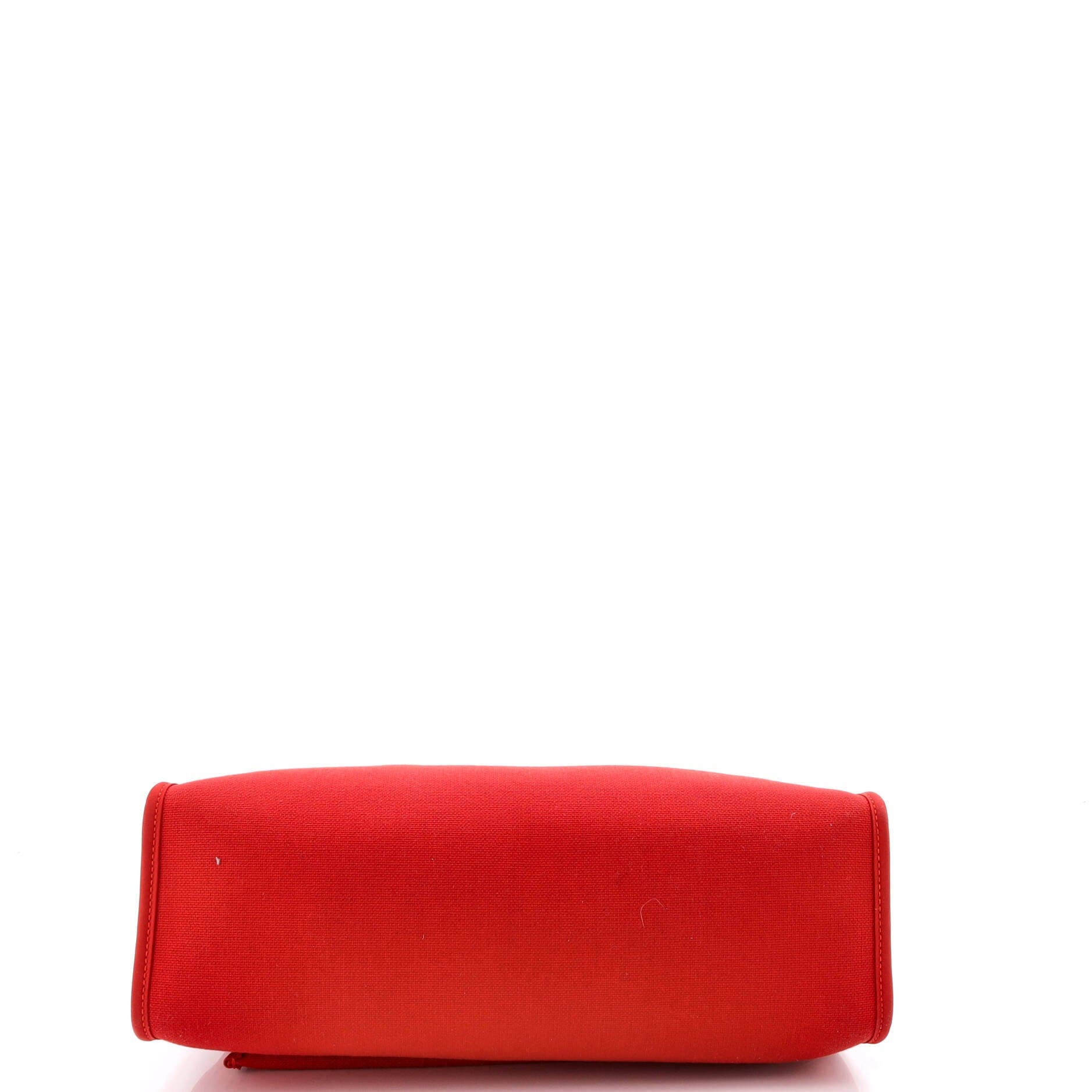 Pre-Owned Hermes Herbag Zip Leather and Toile 31, Alternate, color, Rouge Tomate