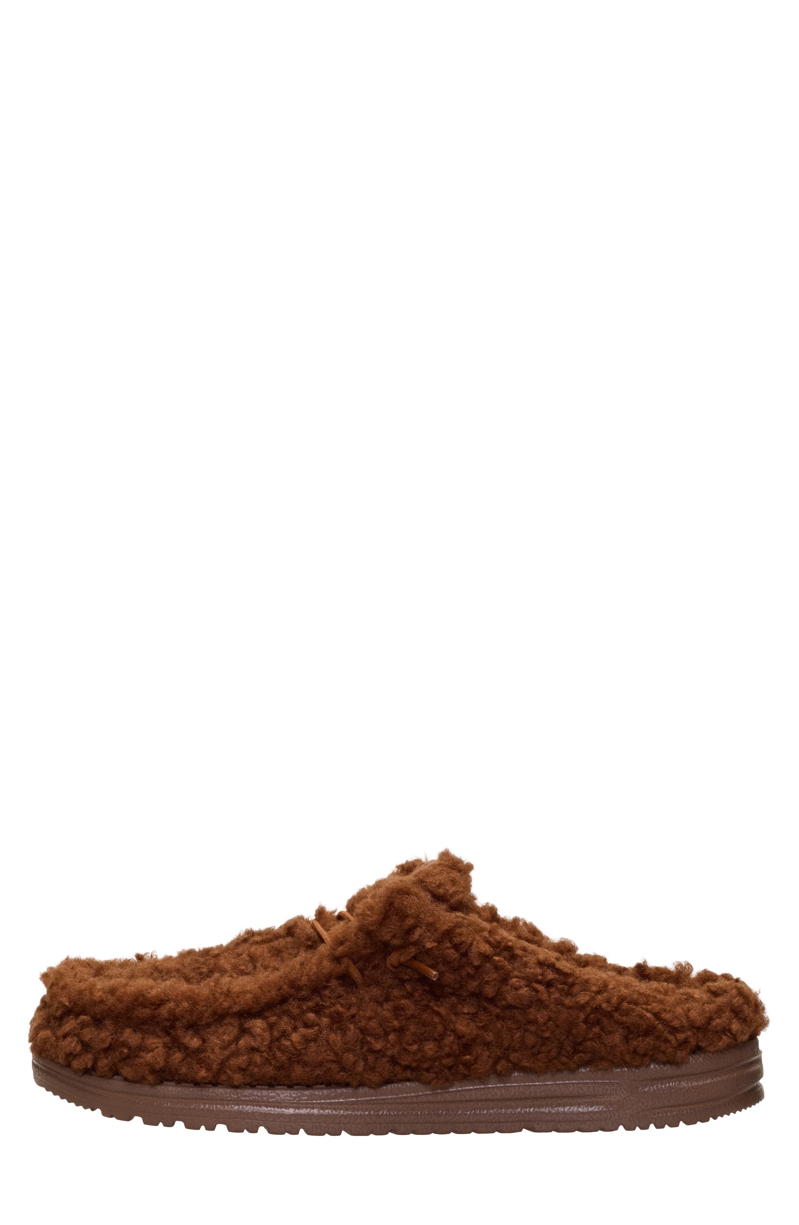 Hey Dude Wally Faux Shearling Slipper, Alternate, color, Downtown Brown