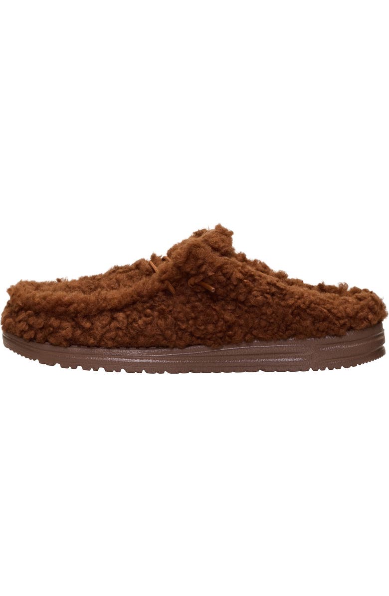 Hey Dude Wally Faux Shearling Slipper, Alternate, color, Downtown Brown