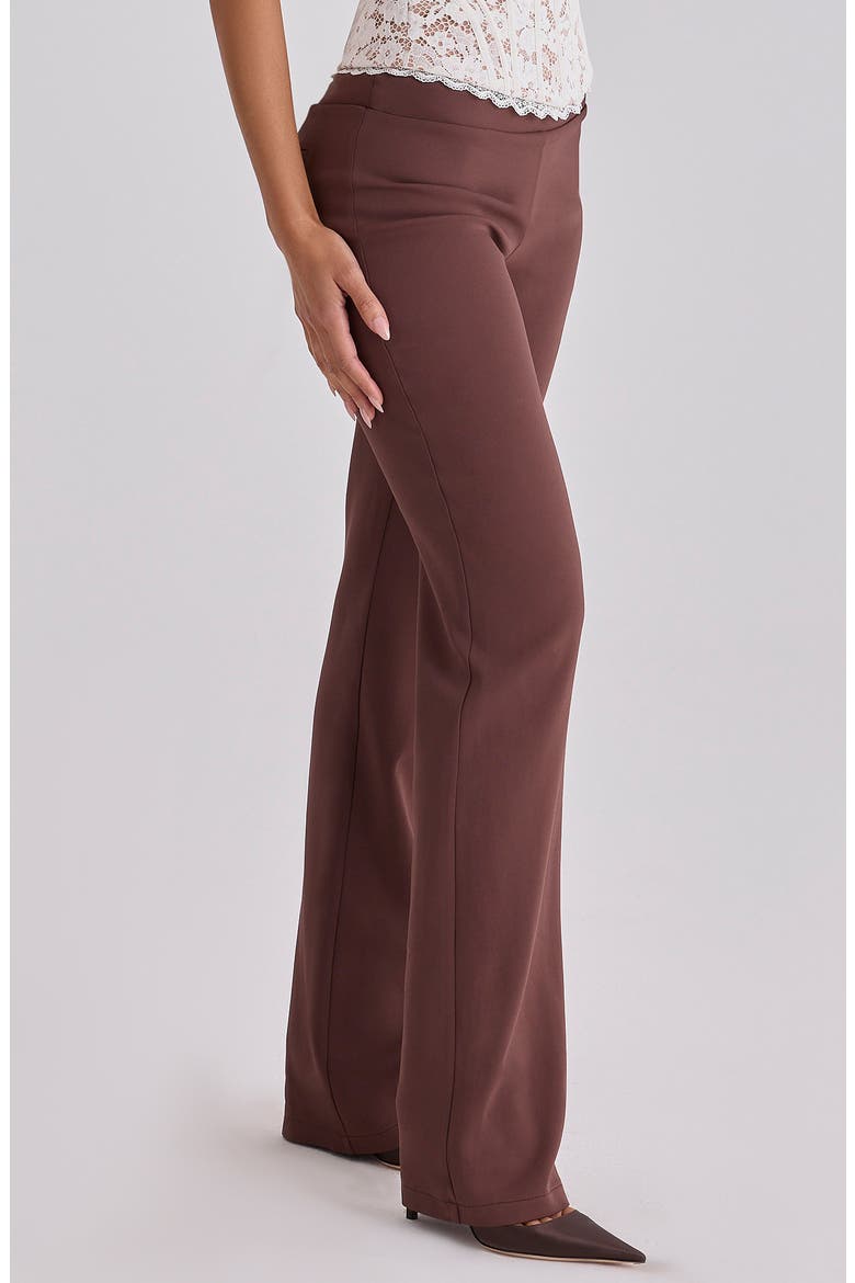Chiara Straight Leg Crepe Trousers, Alternate, color, BROWN
