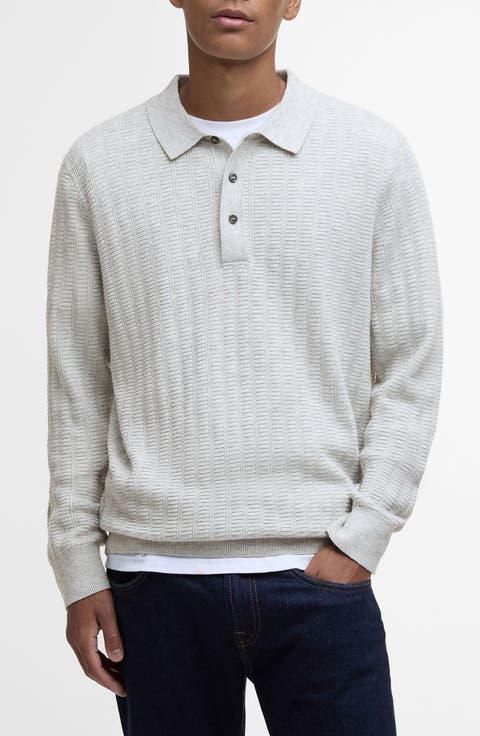 Smeaton Wool Blend Long Sleeve Polo