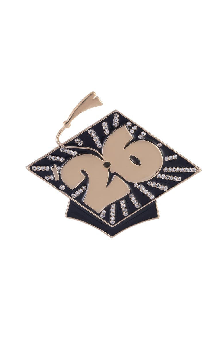 2026 Graduation Cap Pin, Alternate, color, Black