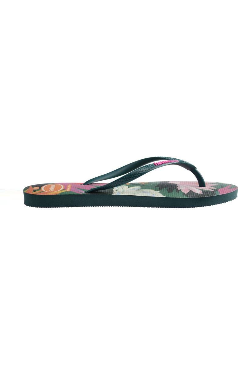Havaianas Slim Summer Bliss Flip Flop, Alternate, color, Pantanal Green