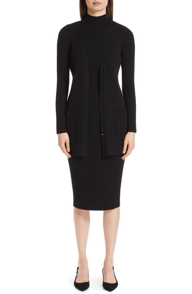 St. John Collection Flat Rib Knit Skirt, Main, color, 