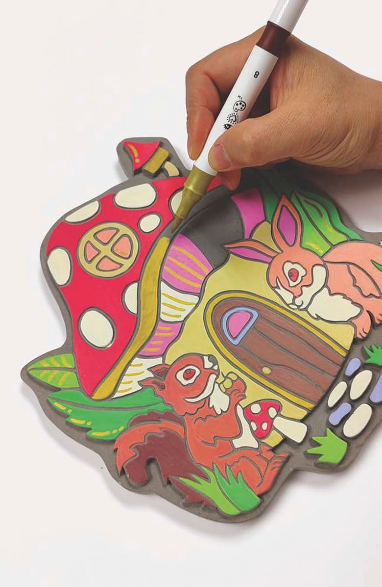 BRIGHT STRIPES Garden Stone Marker by Number Kit, Alternate, color, Multi