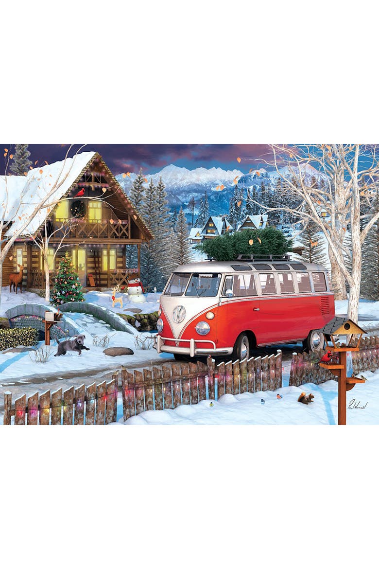 Puzzle Tin Christmas Bus 550 Piece, Alternate, color, Multicolored