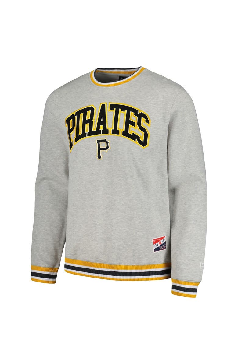 New Era Men's New Era Heather Gray Pittsburgh Pirates Throwback Classic Pullover Sweatshirt, Alternate, color,