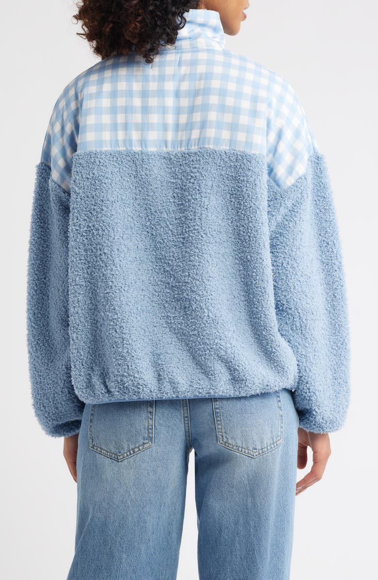 HAPPY CAMP3R Gingham Aria Colorblock Quarter Zip Pullover, Alternate, color, Sky Blue