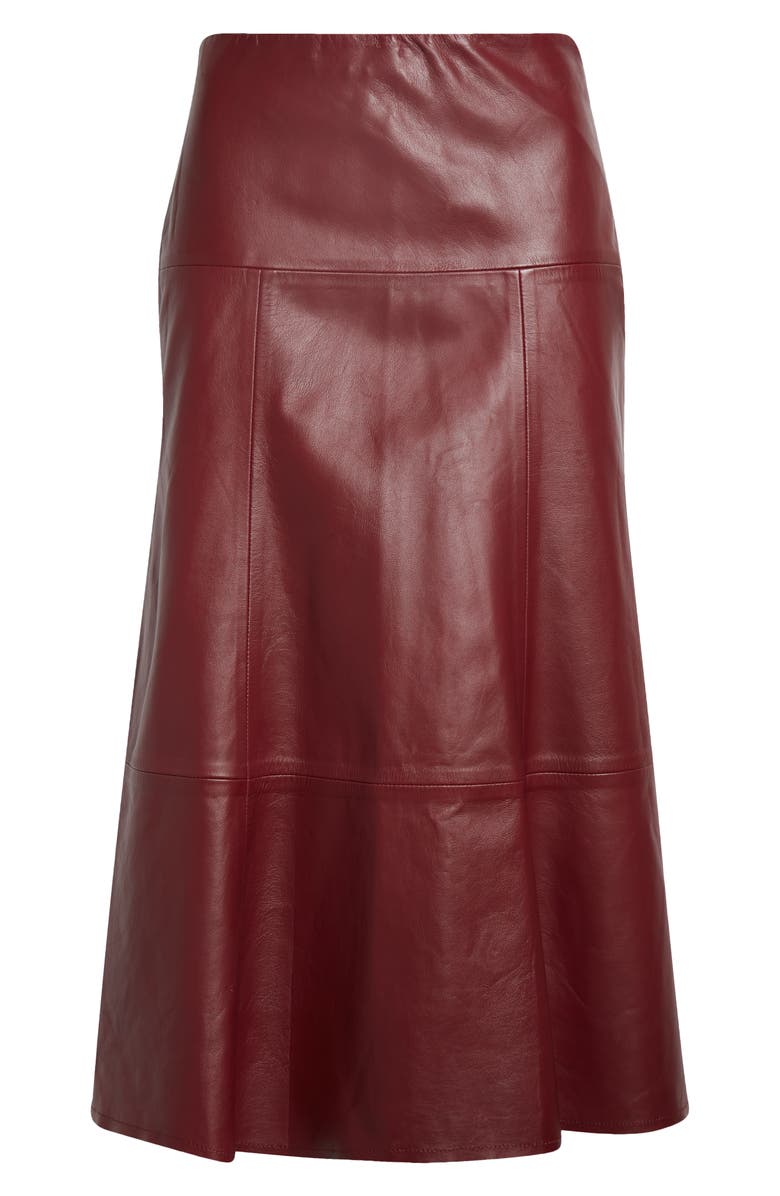 ATM Anthony Thomas Melillo Flare Leather Midi Skirt, Alternate, color,