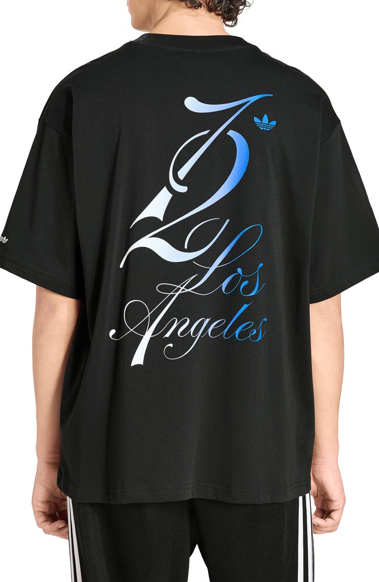 adidas Los Angeles Cotton Graphic T-Shirt, Alternate, color, Black/ Crew Yellow