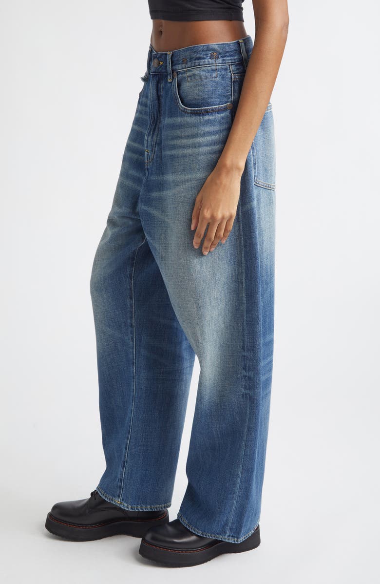 R13 Venti Baggy Wide Leg Jeans, Alternate, color, Raine Blue
