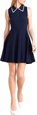 FREEMARKET Sleeveless Fit & Flare Sweater Dress