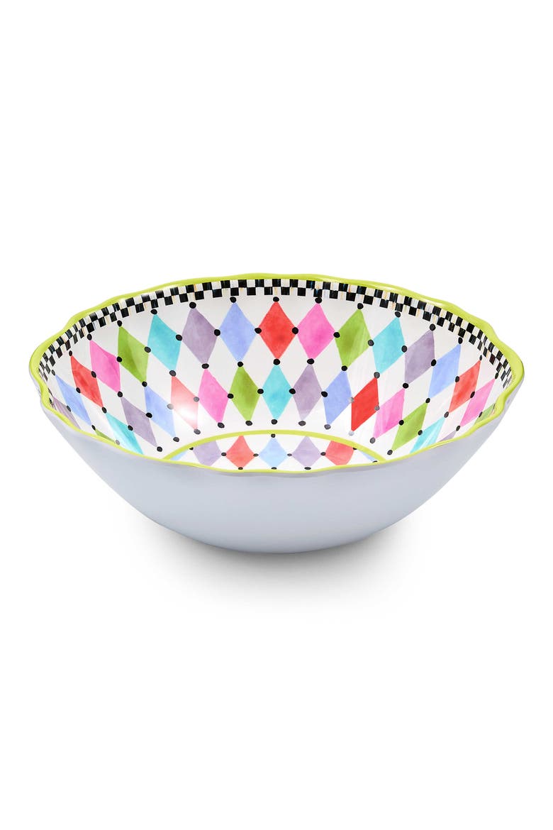 Palm Springs Melamine Serving Bowl, Main, color, WHITE MULTI