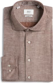 1863 by Eterna Modern Fit Cotton & Linen Dress Shirt