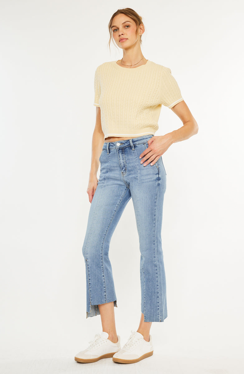 Kancan Flynn High Rise Bootcut Jeans In Blue