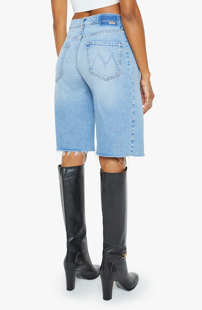MOTHER The Half-Pipe Frayed Hem Denim Bermuda Shorts, Alternate, color, 
