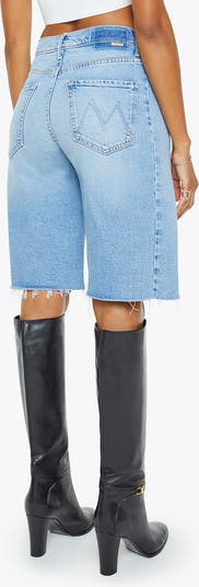 The Half-Pipe Frayed Hem Denim Bermuda Shorts