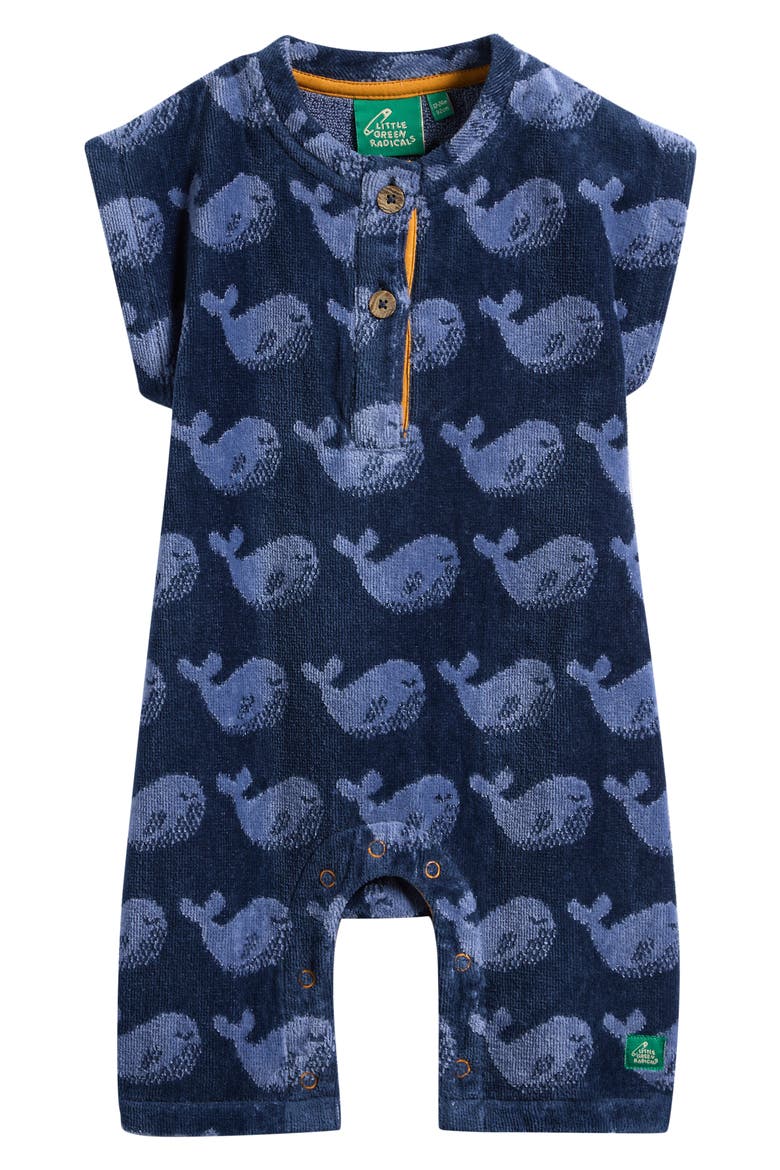 Whales Terry Romper, Main, color, BLUE