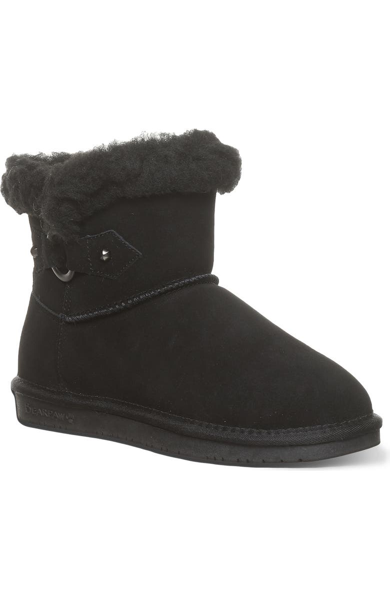 BEARPAW Wren Faux Shearling Lined Bootie, Main, color, Black