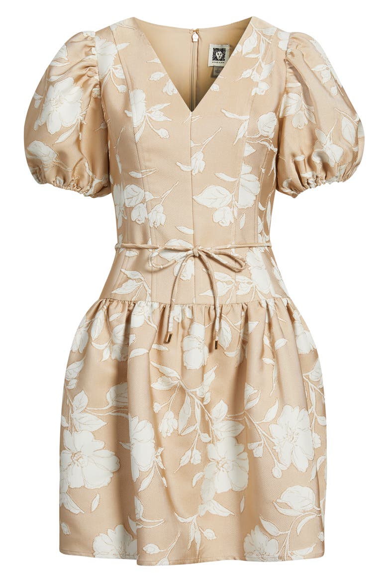 Floral Jacquard Minidress, Alternate, color, WHITE DOVE/ LATTE
