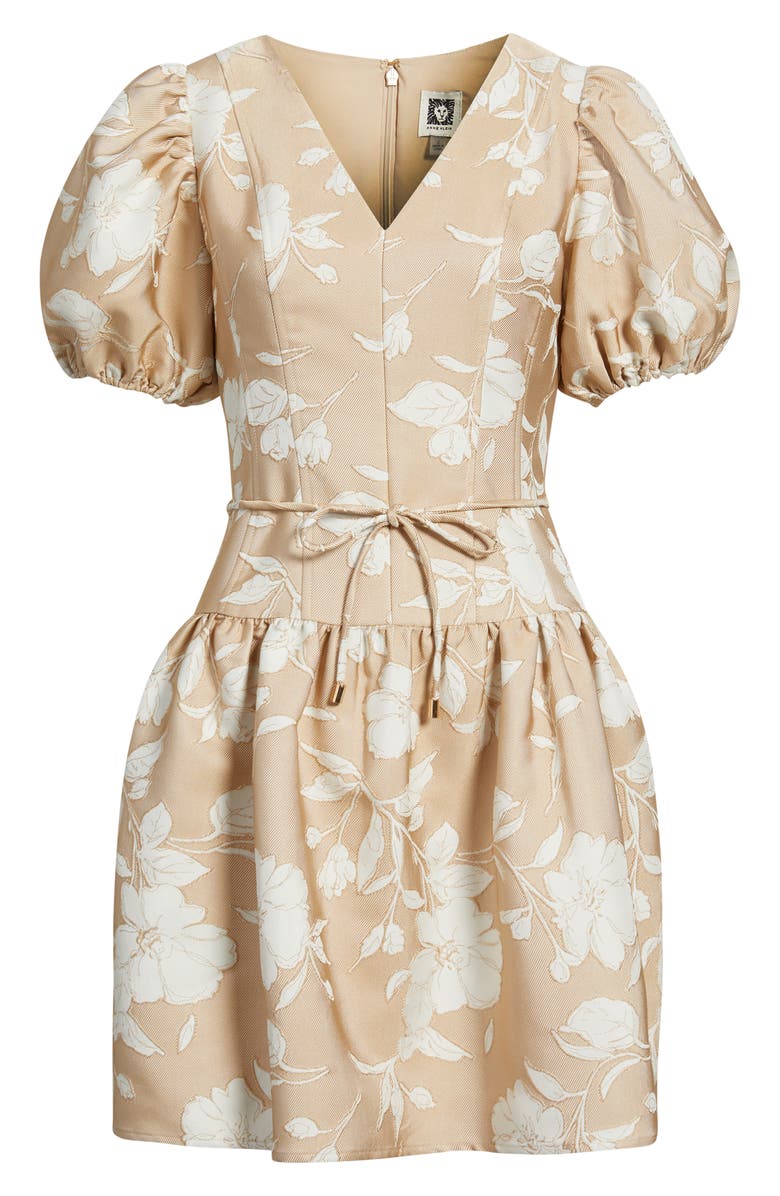 Anne Klein Floral Jacquard Minidress, Alternate, color, White Dove/ Latte