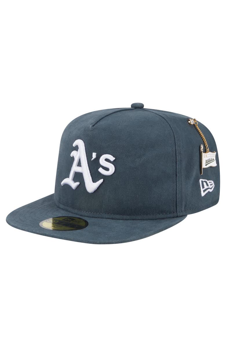 New Era Men's New Era Dark Green Athletics Championship Side Flag A-Frame 59FIFTY Fitted Hat, Alternate, color, Dark Green