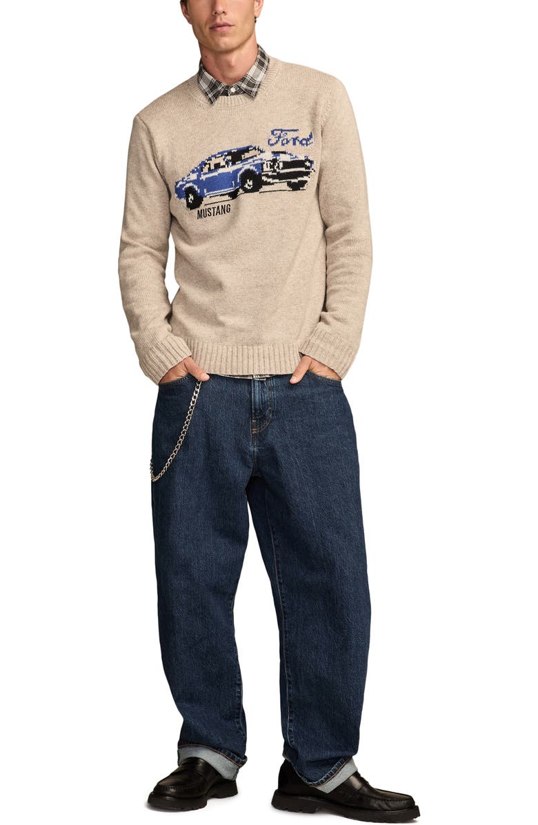 Lucky Brand Mustang Cotton Blend Sweater, Alternate, color, Oatmeal