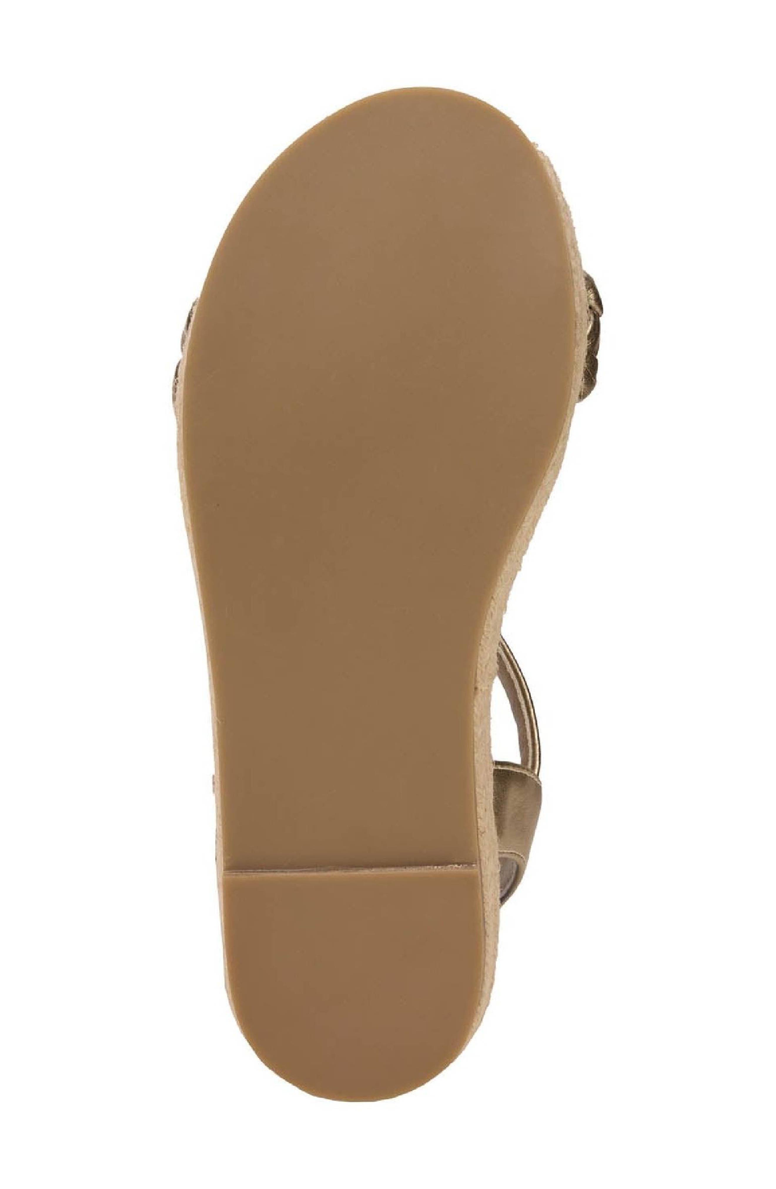 Yosi Samra Kids
 Miss April Espadrille Ankle Strap Platform Wedge Sandal, Alternate, color, Gold