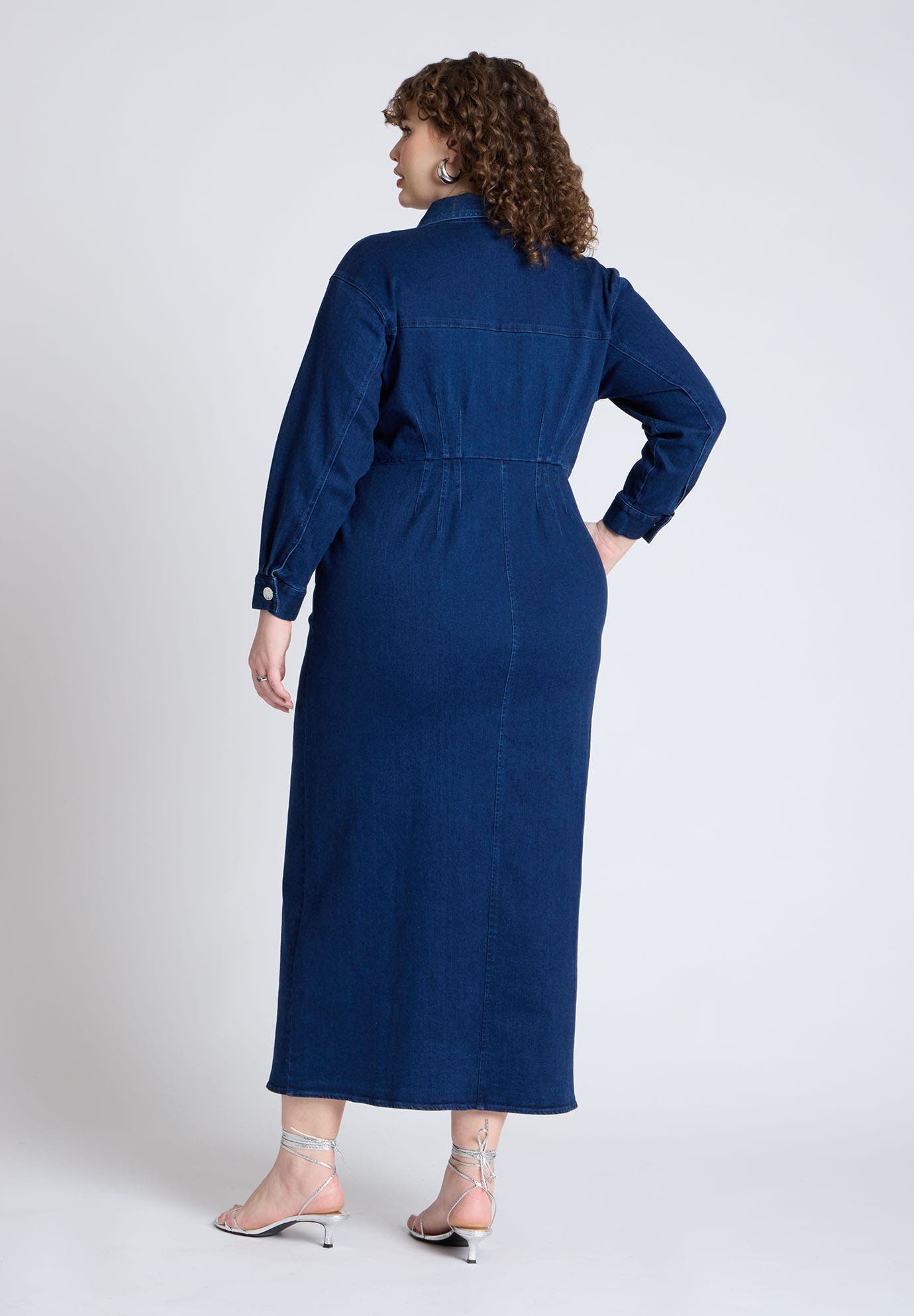 Denim Fitted Dress - image 2