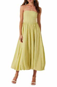 ASTR the Label Strapless Bubble Hem Dress