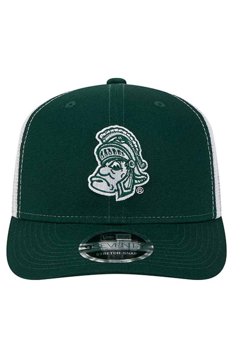 New Era Men's New Era  Green Michigan State Spartans Team 9SEVENTY COOLERA Trucker Adjustable Hat, Alternate, color, Green