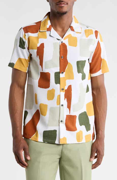 T.R. PREMIUM Relaxed Fit Abstract Print Camp Shirt