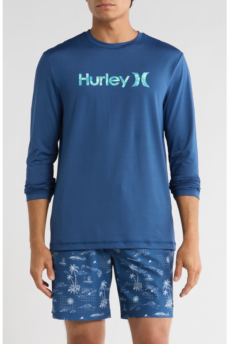 Long Sleeve UPF 50+ T-Shirt, Main, color, BLUE/ BROWN